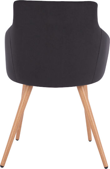 Ivy Dining Room Velvet Armchair Black 53x55x79cm 2pcs