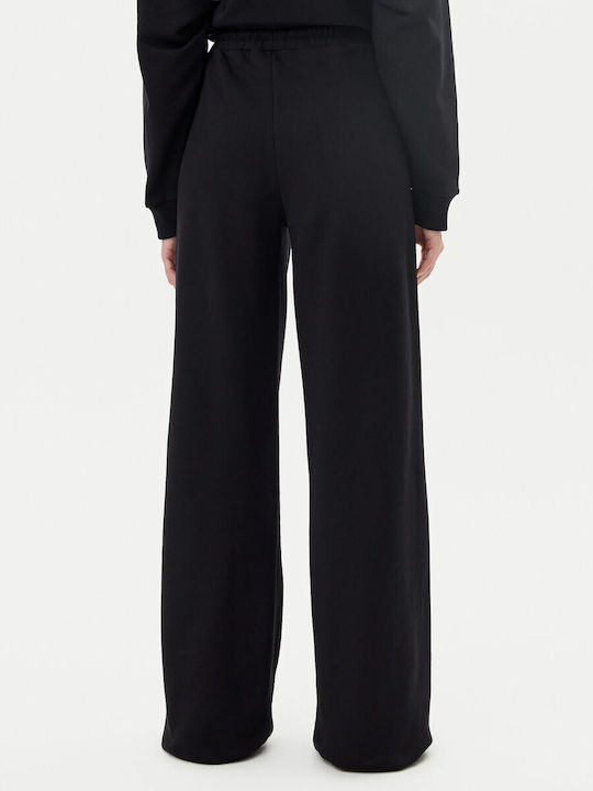 High Waist Sweatpants Flared Black