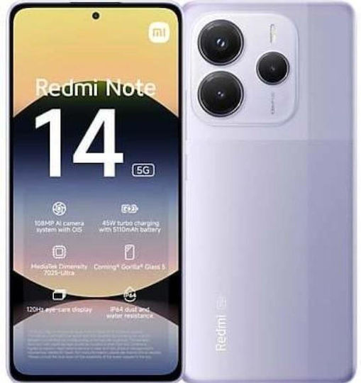 Xiaomi Redmi Note 14 5G Dual SIM (8GB/256GB) Lavender Purple