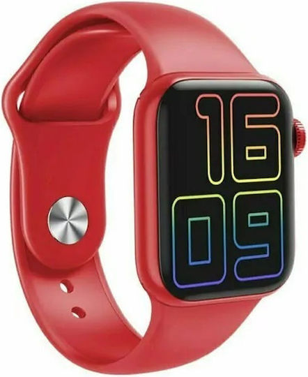 WearFit HW22 Pro 44mm Smartwatch with Heart Rate Monitor (Red)
