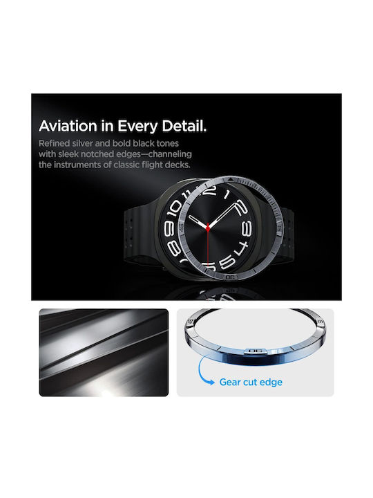 Spigen Bezel Protector in Silver color for Samsung Galaxy Watch 8 44mm