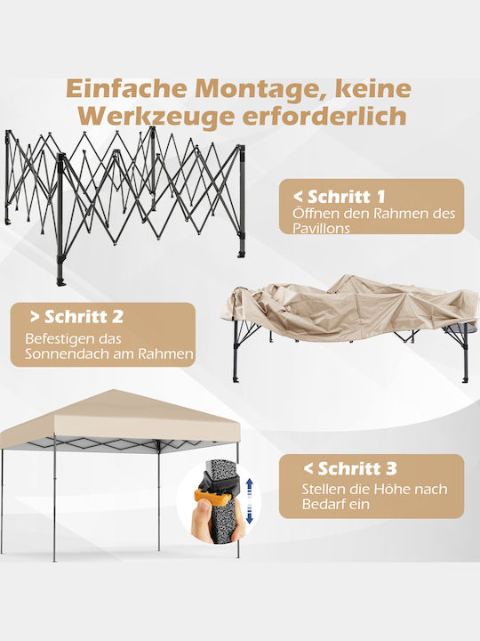 Costway Garden Freestanding Gazebo White 3x3cm