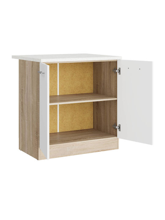 с плот за работа Sonoma Oak, White 80x46x85бр
