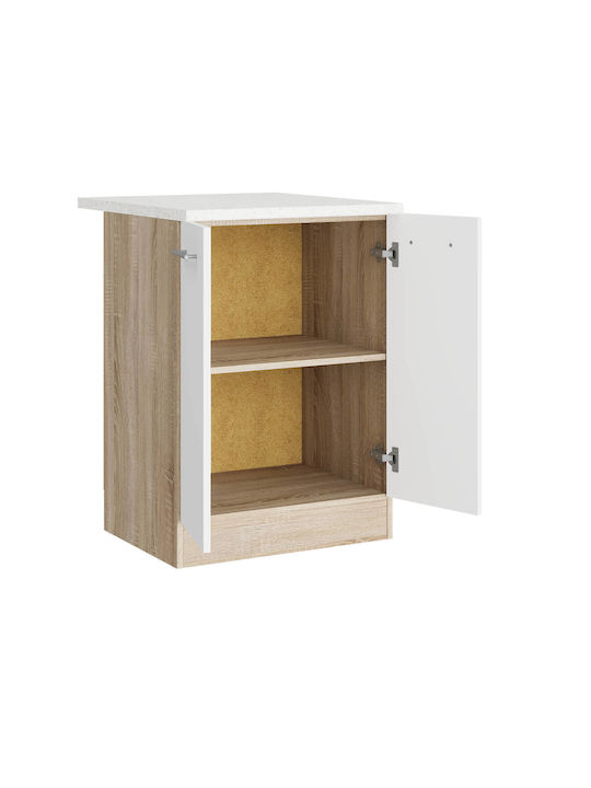 с плот за работа Sonoma Oak, White 60x46x85бр