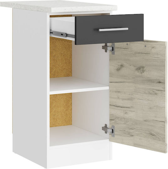 Επιδαπέδιο Ντουλάπι με Πάγκο Εργασίας White, White Craft Oak, Graphite 40x46x85εκ.