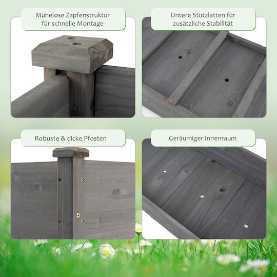 Costway Topf Hölzernes Grey 125x59x76cm.