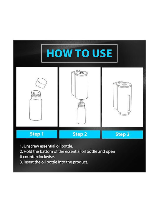 Led Συσκευή Αρωματοθεραπείας Γκρι 30ml TQ-M80-3E