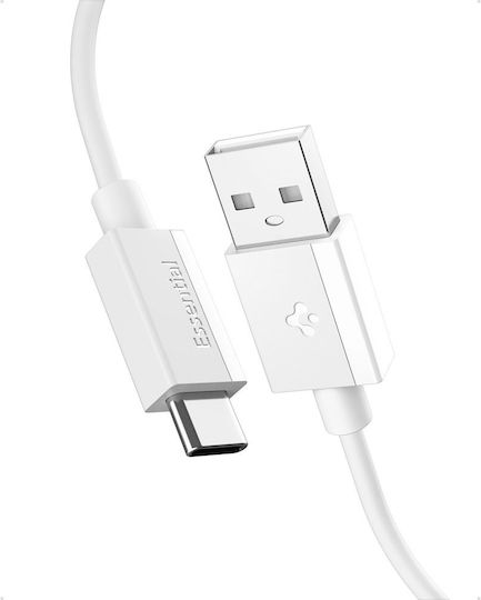 Spigen USB 2.0 Kabel USB Typ-C männlich - USB-A 60W Power Delivery Weiß 2m ACA08716