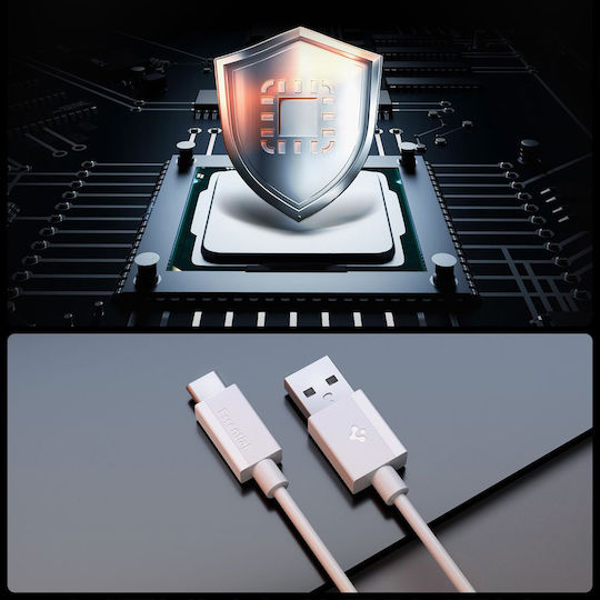 Spigen USB 2.0 Kabel USB Typ-C männlich - USB-A 60W Power Delivery Weiß 2m ACA08716
