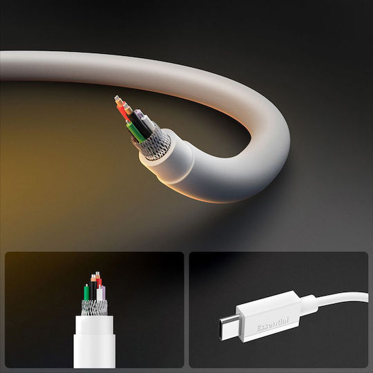 Spigen USB 2.0 Cable USB-C male - USB-C 60W PD Λευκό 1m ACA08717