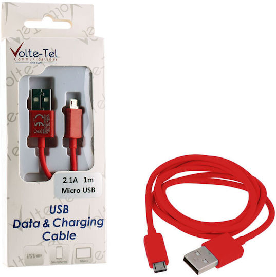 Volte-Tel USB 2.0 to micro USB Cable Red 1m (VCD-01)