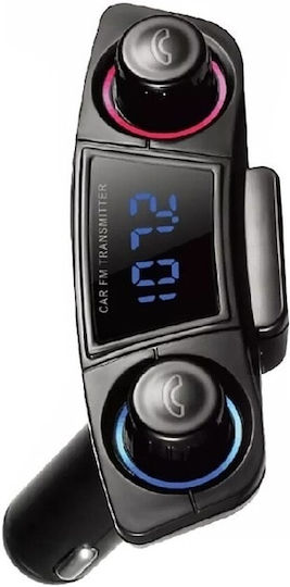 Modulator Auto Cititor de Carduri Bluetooth Handsfree Funcție de Încărcare Telefon Negru