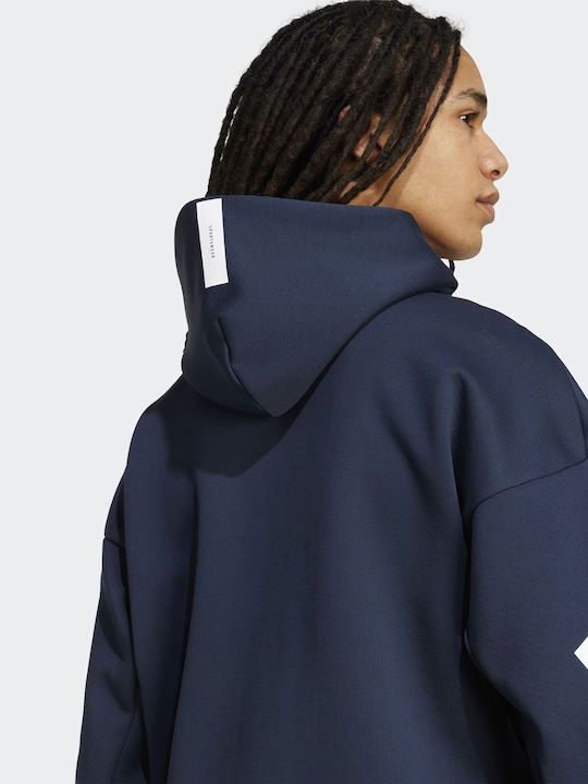 Z.n.e. Fullzip Ανδρική Ζακέτα με Κουκούλα Ink