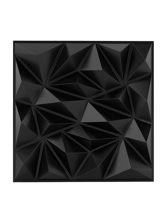3D Wall Panel Made of PVC Black 50x50cm