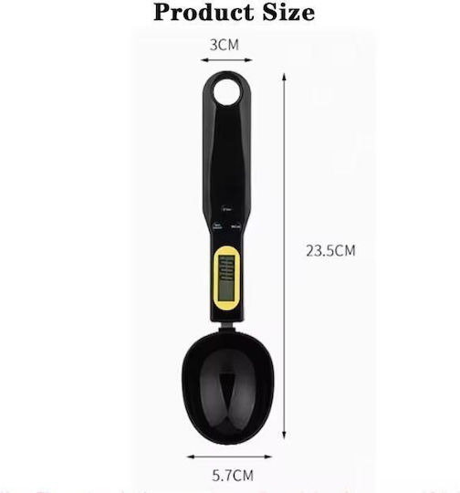 Ψηφιακή Ζυγαριά Κουζίνας Κουτάλι έως 0.5kg Μαύρη