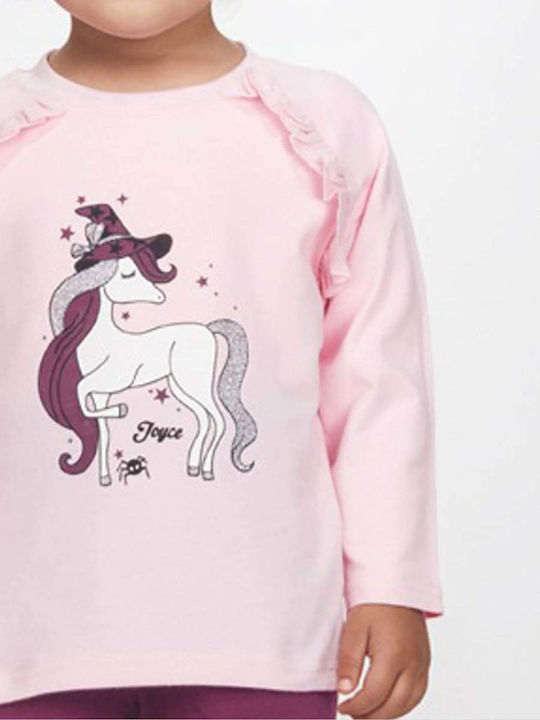 Kinder-Set mit Leggings Winter 2Stück Pink Unicorn Witch