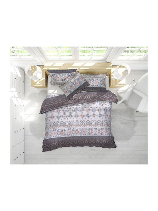Alcam Traditional Cuvertură Dublu Microfibra Maro 200x220cm