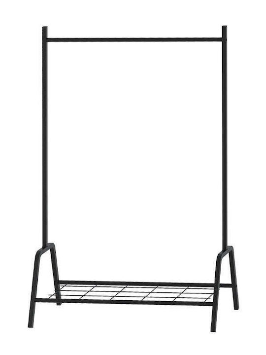 Megapap Floor Garment Rack made of Metal Black 87.6x36x136cm