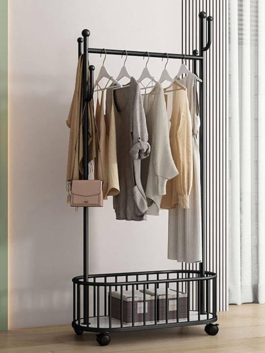 Viosarp Floor Garment Rack made of Metal Black 60x32x170cm