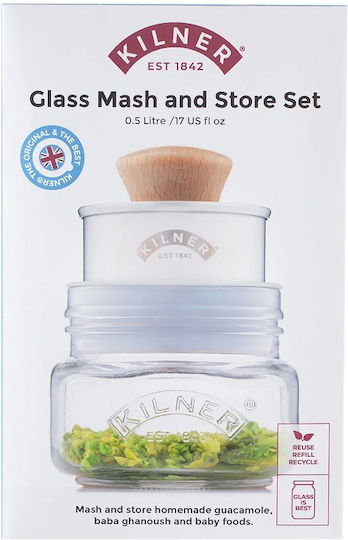 KIlner Βάζο Γενικής Χρήσης με Αεροστεγές Καπάκι Γυάλινο Διάφανο 500ml
