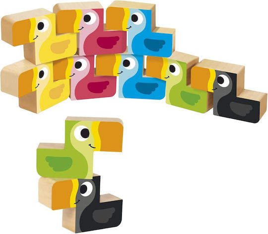 Goula Stacking Toy Balance Game with Toucan made of Wood for 24++ Months