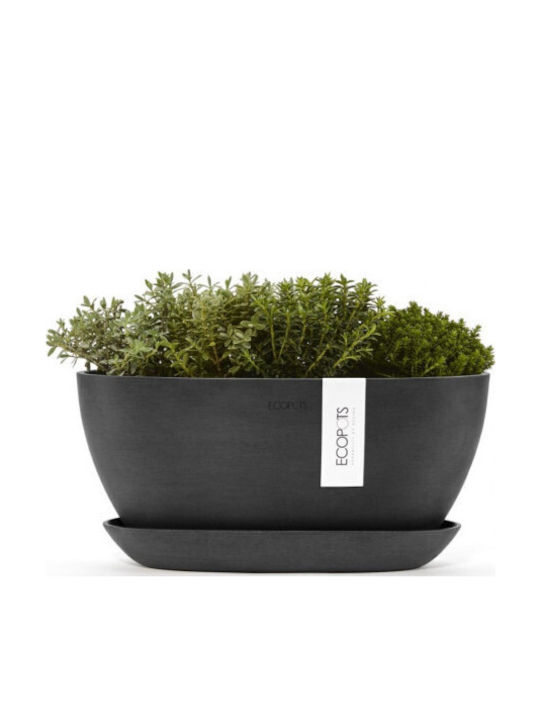 Ecopots Planter Plastic Black 30x30x13.5cm.