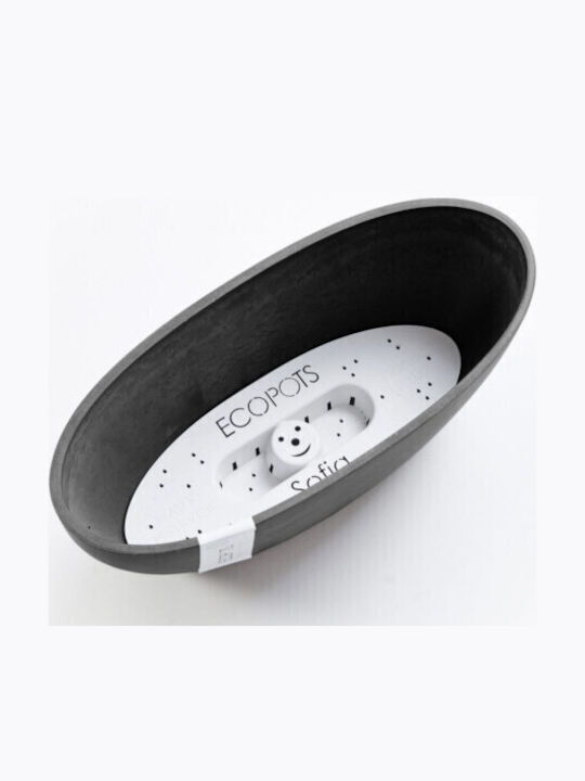Ecopots Planter Plastic Black 30x30x13.5cm.