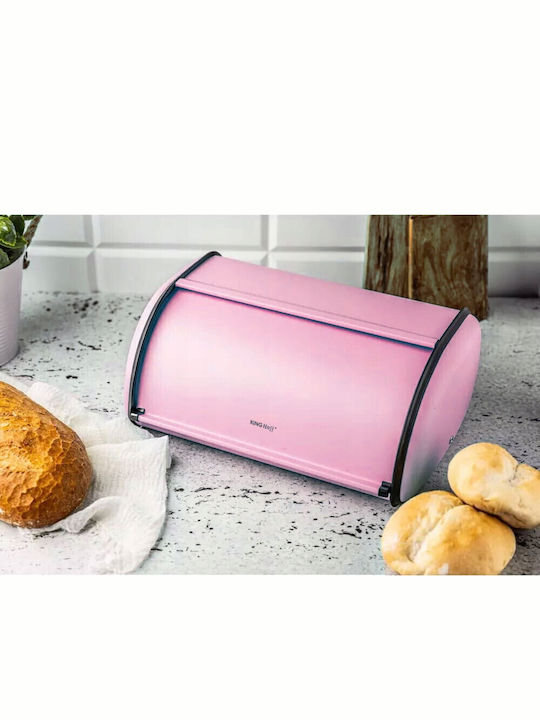 KING Hoff Brotkasten mit Deckel Inox Rosa 36x24cm
