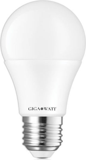 GigaWatt Λάμπα LED 9W για Ντουί E27 και Σχήμα A60 Θερμό Λευκό 880lm