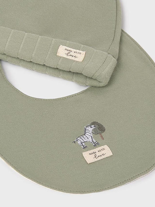 Mayoral Baby Bodysuit Set Long-Sleeved with Cap Green 3pcs