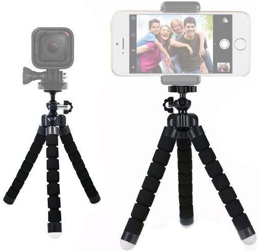 Mini Flexible Tripod Mobile Phone Adjustable Portable 3-arm Mount Compact Size