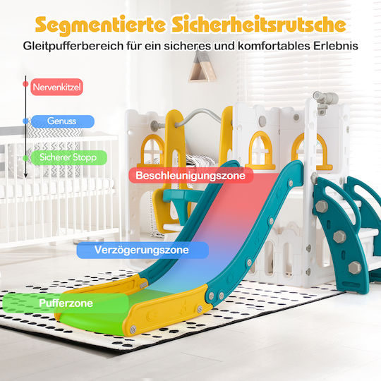 Costway Spielplatz mit Korb Gelber