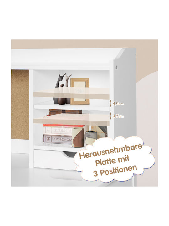 Kinderschreibtisch aus Melamin Weiß 111.5x61x110.5cm