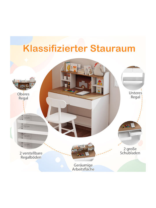 Kids Desk made of Melamine White 90x48x109cm