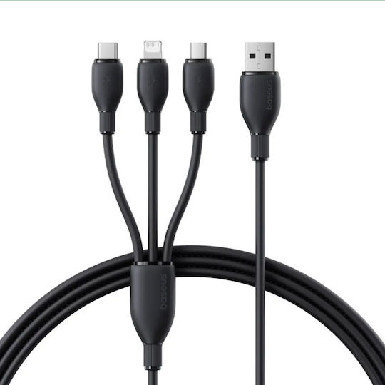 Baseus Fast USB to micro USB / Lightning / Type-C 1.3m 3.5A Cable (P10376303121-00)