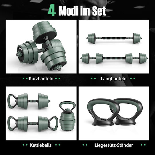 Costway Dumbbell Set with Bar Total Weight 20kg with Stand