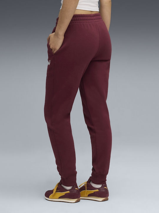 PUMA Logo Burgundy Sweatpants