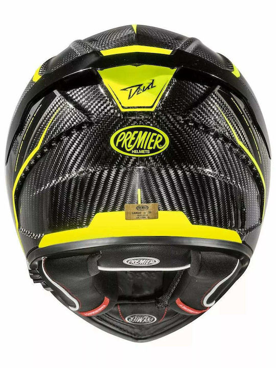 Premier Devil Carbon STY Gloss Yellow / Black Κράνος Μηχανής Full Face 1490gr με Pinlock και Sunvisor