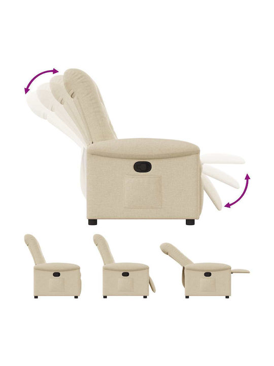 Relaxsessel mit Fußhocker Cream 77x91.5x96cm