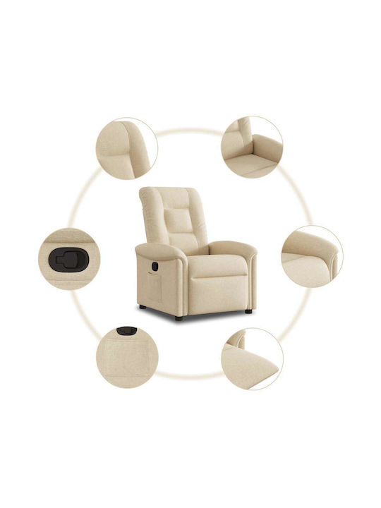 Relaxsessel mit Fußhocker Cream 77x91.5x96cm