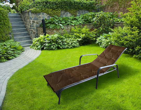 Alcam Waterproof Sunbed Cushion with Backrest Brown 50x195cm