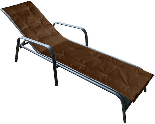 Alcam Waterproof Sunbed Cushion with Backrest Brown 50x195cm