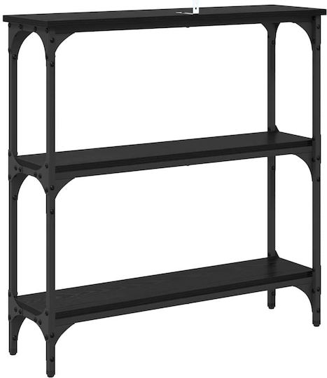 Metal Console Table Black Oak L75xW22.5xH75cm