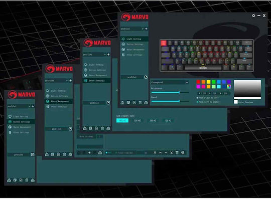 Marvo Saber 61 KG933G Gaming Μηχανικό Πληκτρολόγιο με Jixian Red διακόπτες και RGB φωτισμό (Αγγλικό US) Λευκό