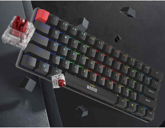 Marvo Saber 61 KG933G Gaming Μηχανικό Πληκτρολόγιο με Jixian Red διακόπτες και RGB φωτισμό (Αγγλικό US) Λευκό