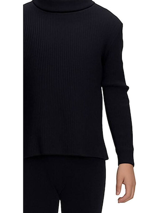 Kinderoberteile Rollkragenpullover Langärmelig Schwarz