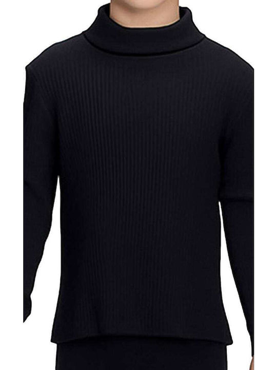 Kinderoberteile Rollkragenpullover Langärmelig Schwarz