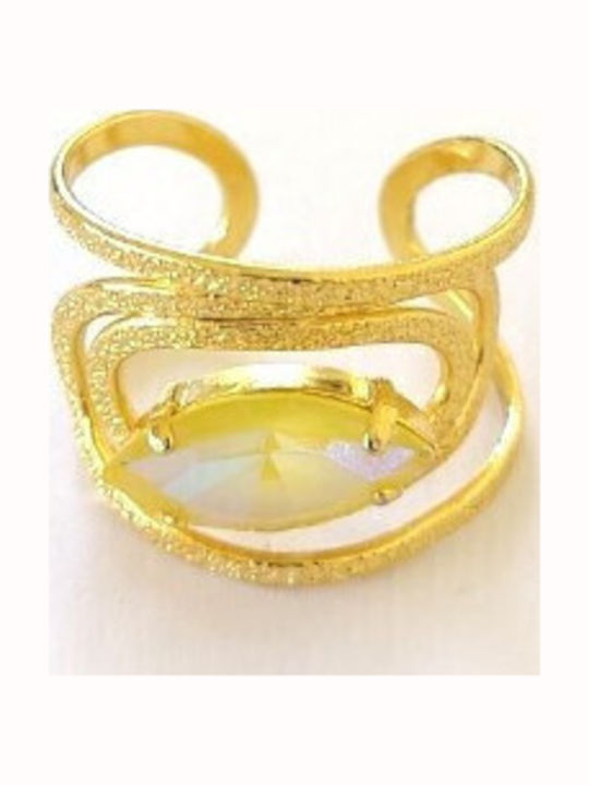 Loua Jewels Γυναικείο Δαχτυλίδι με Πέτρες Επιχρυσωμένο