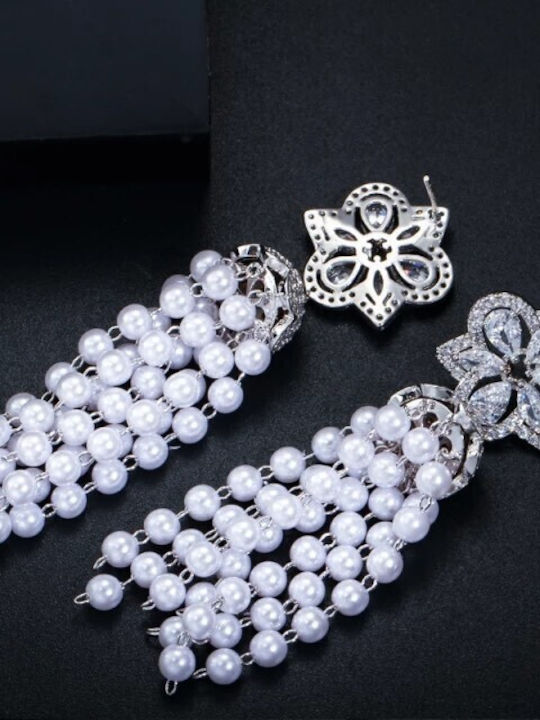 Earrings with Stones & Pearls