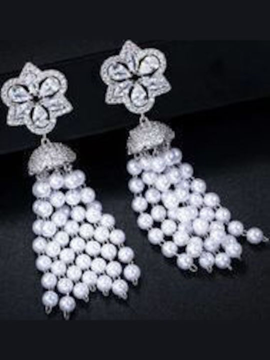 Earrings with Stones & Pearls